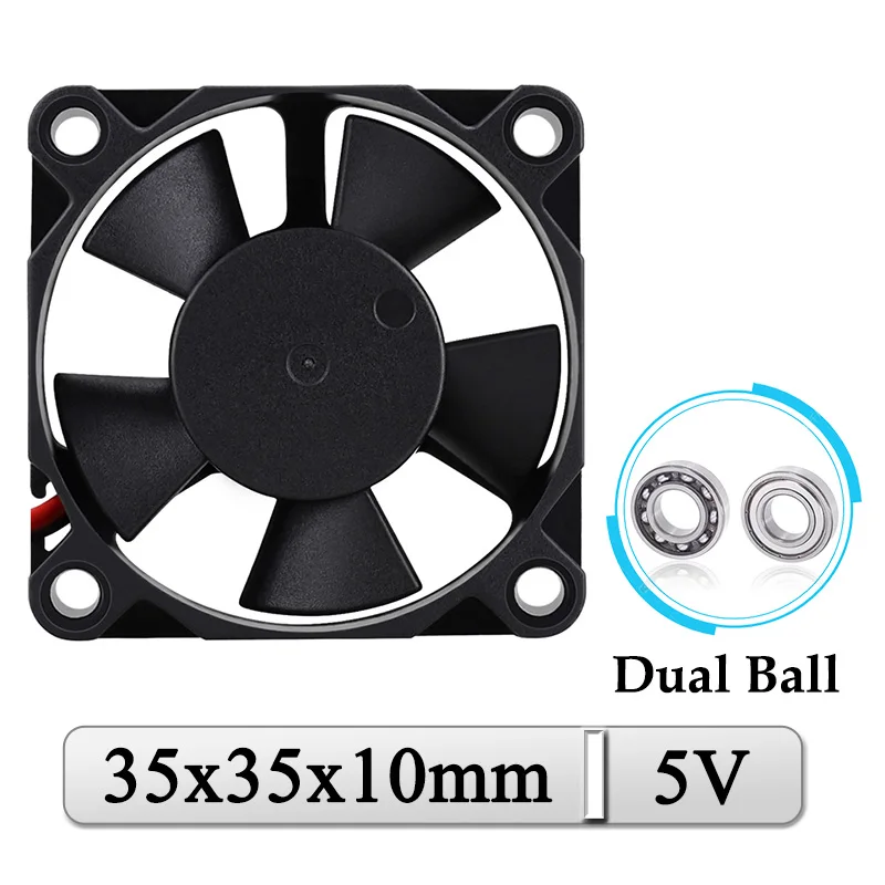 

1Pcs Gdstime DC 5V Brushless Fan 35x35x10mm Dual Ball Bearing 35mm Mini Axial Cooler 3510 3.5cm 3D Printer Radiator Cooling Fan