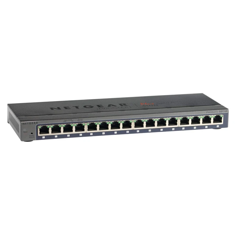 NETGEAR GS116E 16-Port Gigabit Ethernet Smart Managed Plus Switch, Desktop, And ProSAFE Limited Lifetime Protection