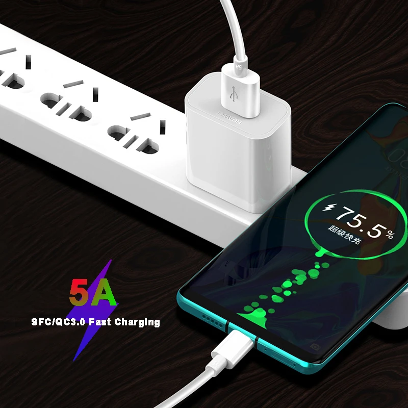 5A Supercharge Type-C Cable For Huawei P40 P30 Pro P20 Lite Mate 20 P10 Fast Charging Wire For SAMSUNG S10 S9 XIAOMI MI9 MIX3 2S