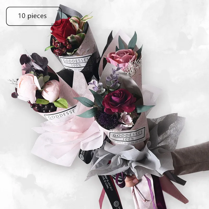 

10pcs/lot Single Rose Bags Flowers Wrapping Paper Valentine's day Roses Bag Florist Flower Packaging Bags