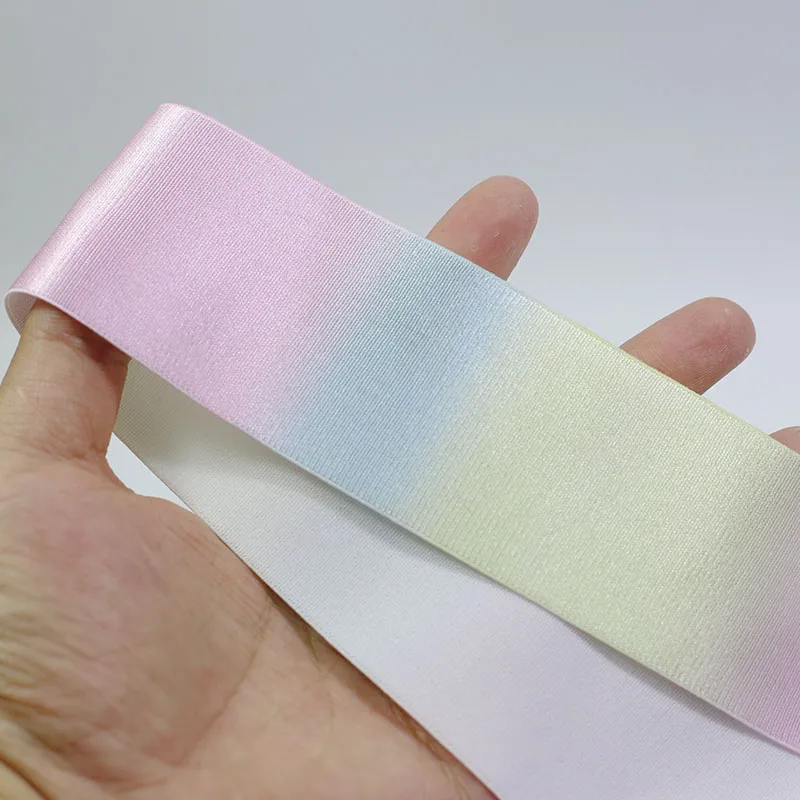 5cm wide printed rainbow skin-friendly smooth elastic wide elastic pants wide rubber band flat elastic pants belt