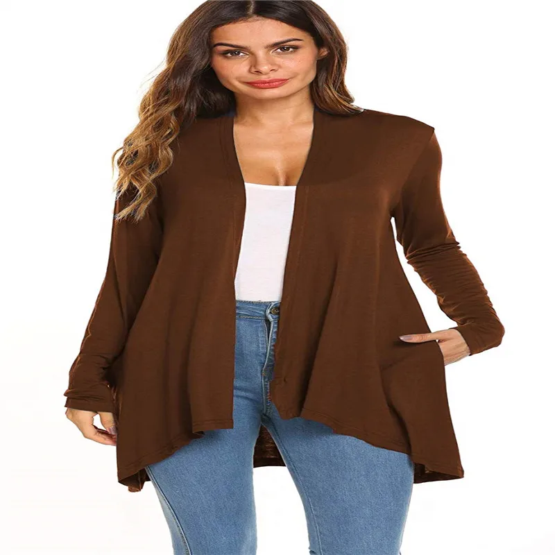 

Women's Casual Long sleeve Open Front Lightweight Drape Cardigans With Pockets