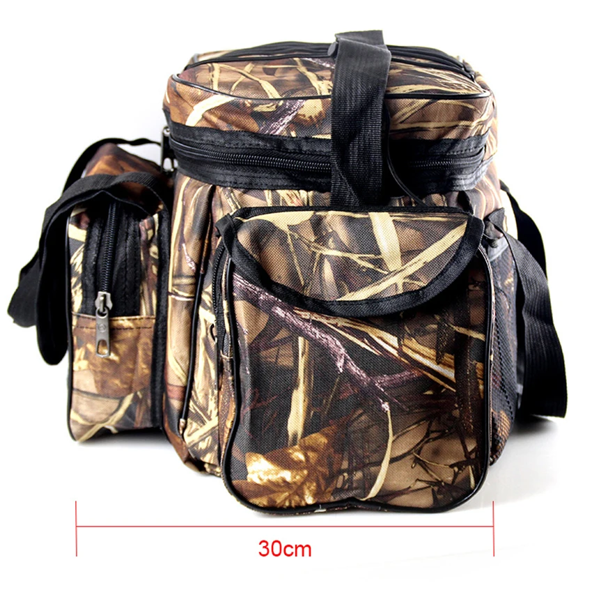 Bolsa de aparejos de pesca de gran capacidad, bolsa de almacenamiento de aparejos de pesca impermeable, funda para viajes al aire libre, bolso de hombro para caza, bolsas de pesca