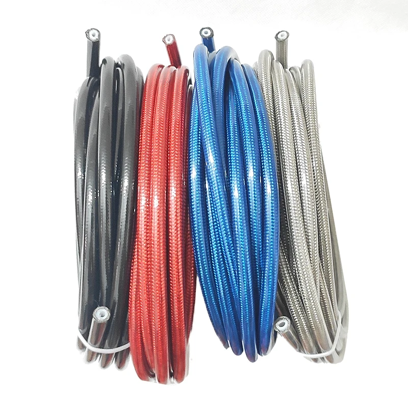 5m/lot AN3 Motorcycle  braided Stainless Steel nylon brake line hose FLUID HYDRAULIC hose PTFE brake line Gas Oil Fuel tube pipe