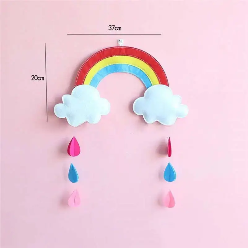 Manuelle Mond Regenbogen Wolke Mit Regentropfen Sterne Kinder Baby Nursery Zimmer Wand Aufkleber Aufkleber Home Art Decor J0247