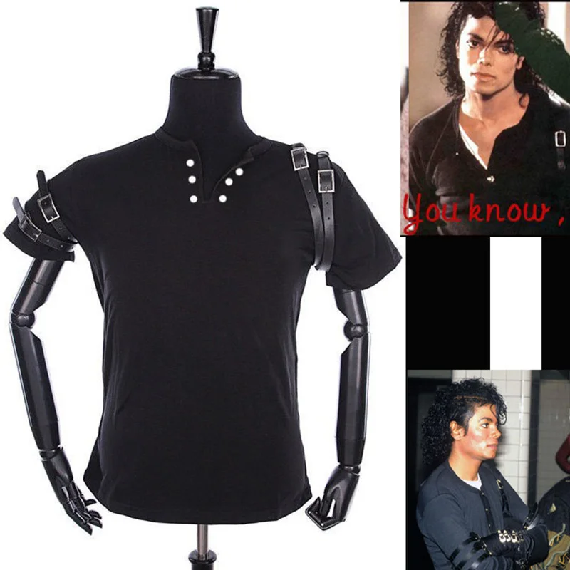 Omaggio per Michael Jackson Giacca BAD sottile elastica in cotone nero Abbigliamento per uomo Adore Stars Impersonator