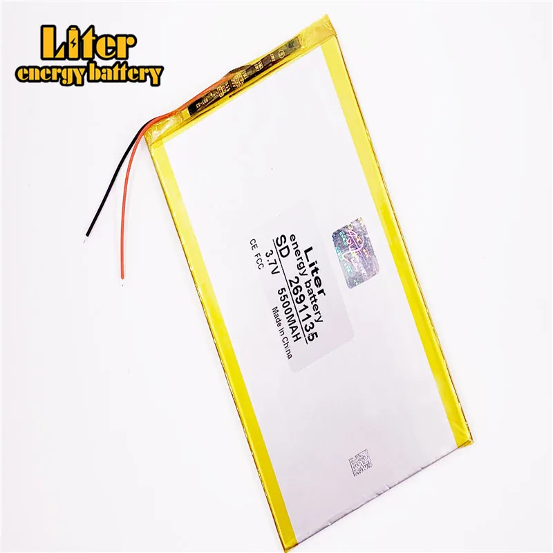 

Литий-ионный полимерный перезаряжаемый аккумулятор для ноутбуков, сотовых телефонов, видеоигр, 2691135, 5500 мАч, 3,7 в