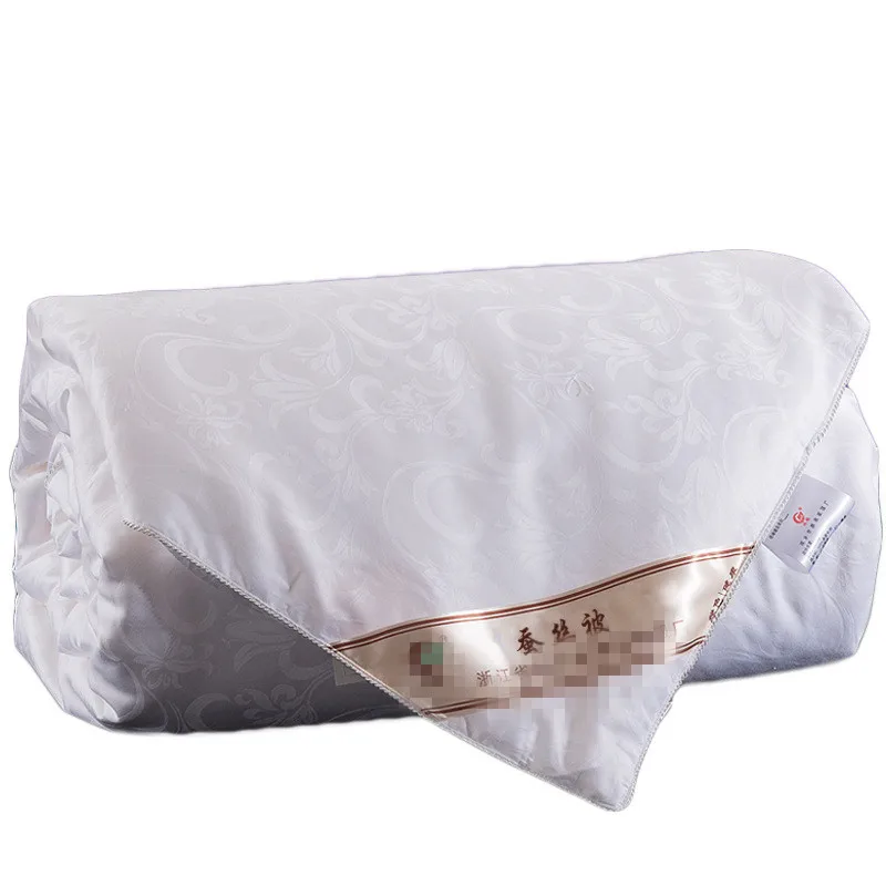 One Summer Comforter 100% Natural Filament Silk Filling Quilt Cotton Shell Cover 0.5 kg to 1 kg King Queen Size Customize