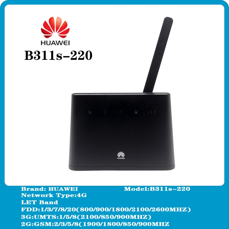 

Huawei B311 4G Mobile Wireless Router B311s-220 With External Antenna 150Mbps With SIM Card Slot And Hotspot