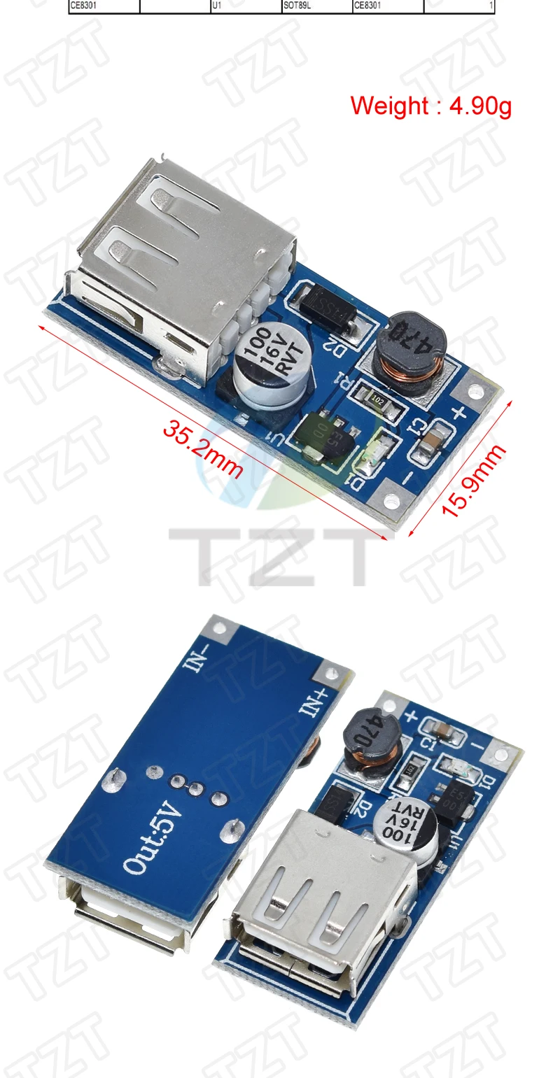 DC-DC-Boost-Modul 0,9-5V auf 5V 9V 480MA 600MA 1200MA 2000MA USB-Ausgangsspannung Step-Up-Lithium-Batteriemodul für Handykamera – Detail 11