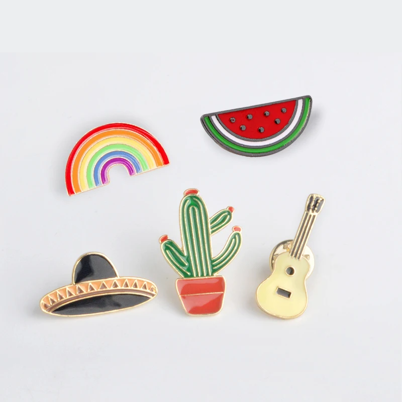 Cartoon Pride Rainbow Cactus uccello spille distintivo smalto Pin s chitarra Pin eapple occhiali da sole cappello spilla s Denim Pin gioielli regalo