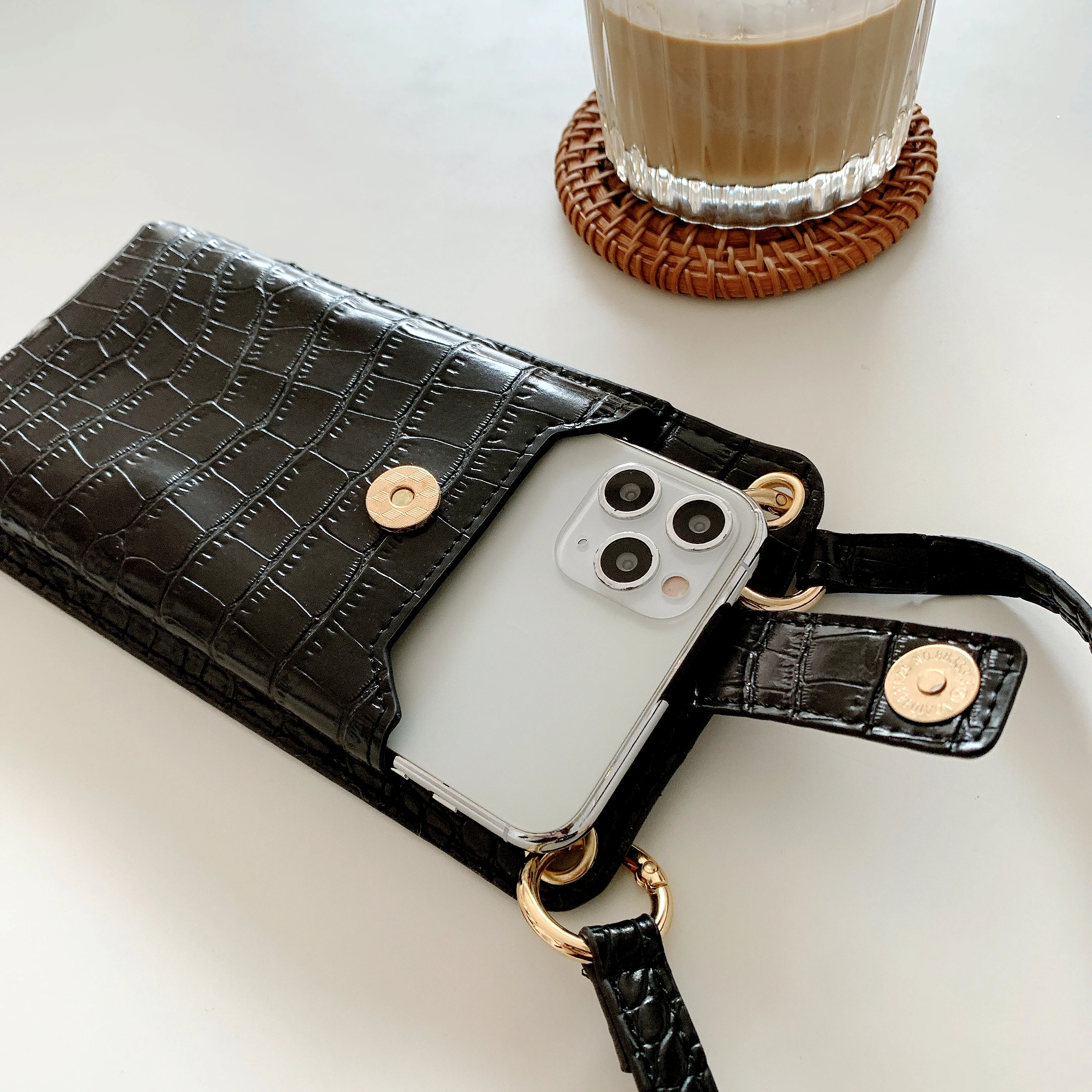 Luxury Universal Crocodile Leather Phone Bag For Samsung/iPhone/Xiaomi Wallet Case Women Crossbody Bag Cover Phone Pouch Pocket