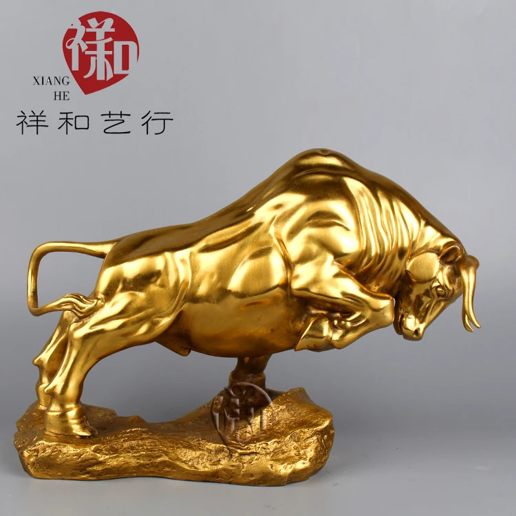 Peaceful art pure lucky Taurus bull bull market bull pioneering pioneer Home Furnishing bronze jewelry ornaments