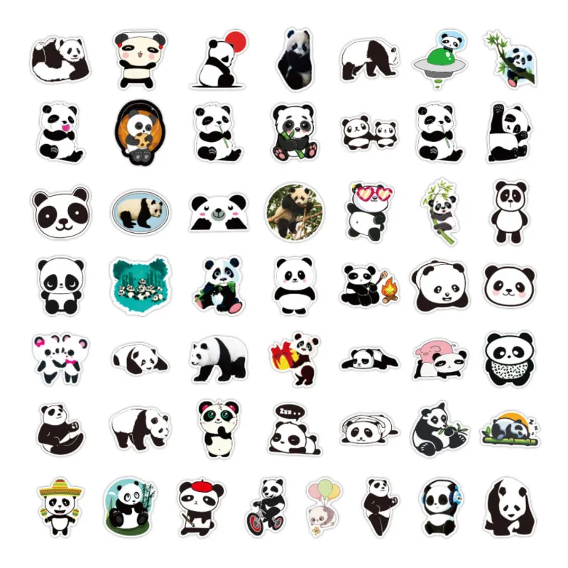 10/30/50/100pcs  New Cute Panda Graffiti China National Treasure Bamboo  Stickers Waterproof Skateboard Travel Suitcase Phone