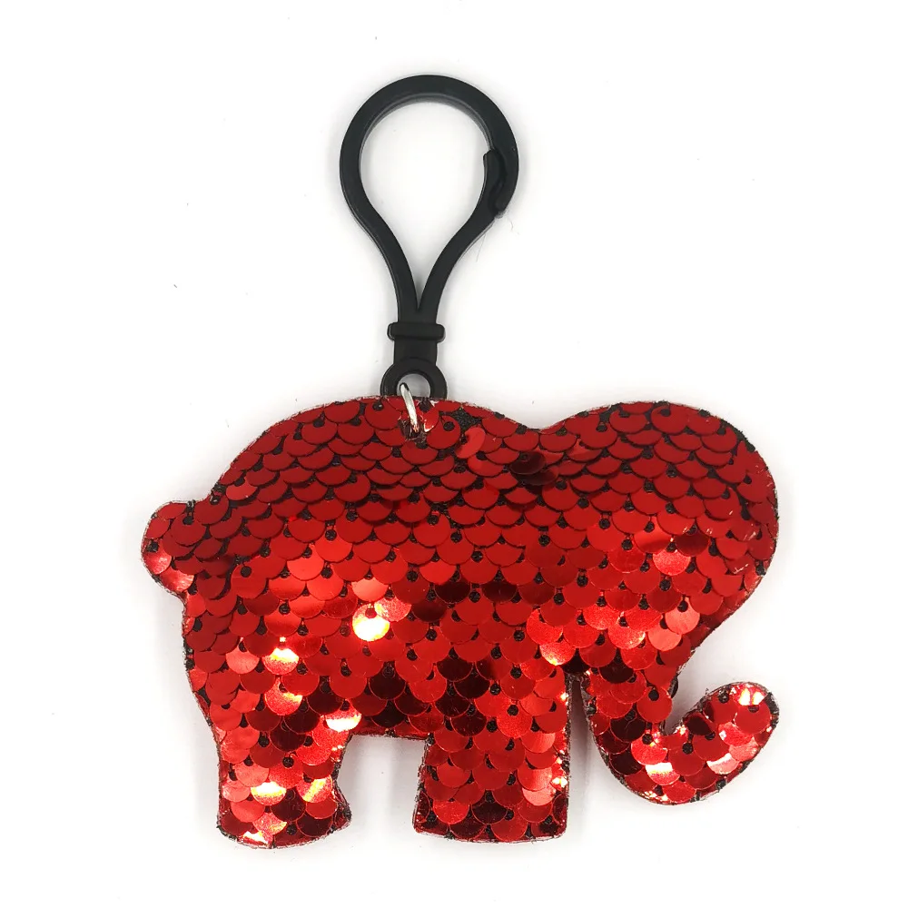 New hot sale reflective fish scale sequin keychain Fashion cartoon animal bag pendant