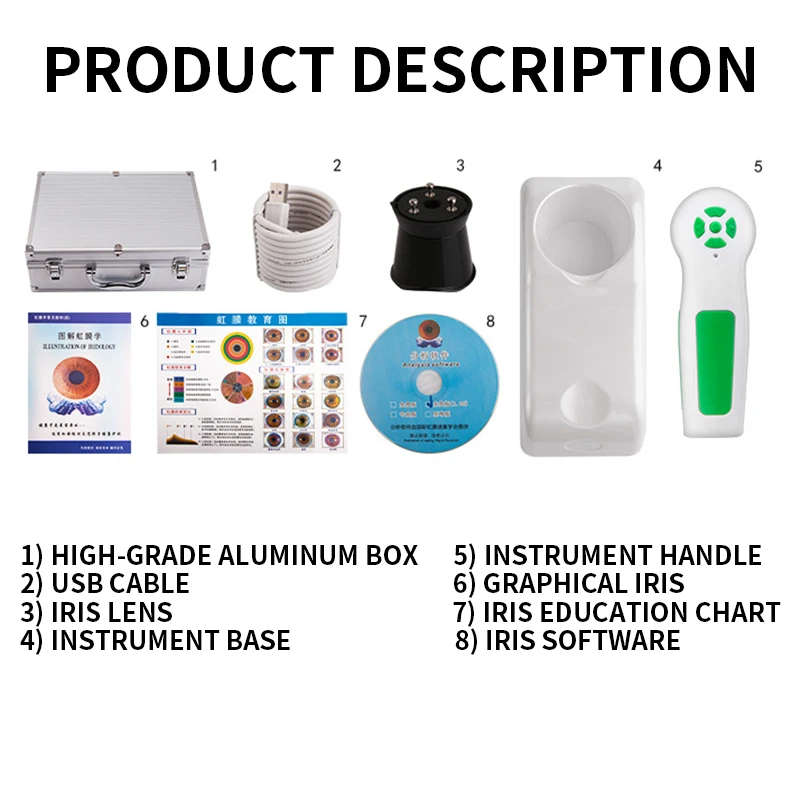 Miernik irysu z autofokusem DM9822U detektor irisa HD lupa irys USB komputerowy miernik irysu obraz może być zoomowany w USB2.0