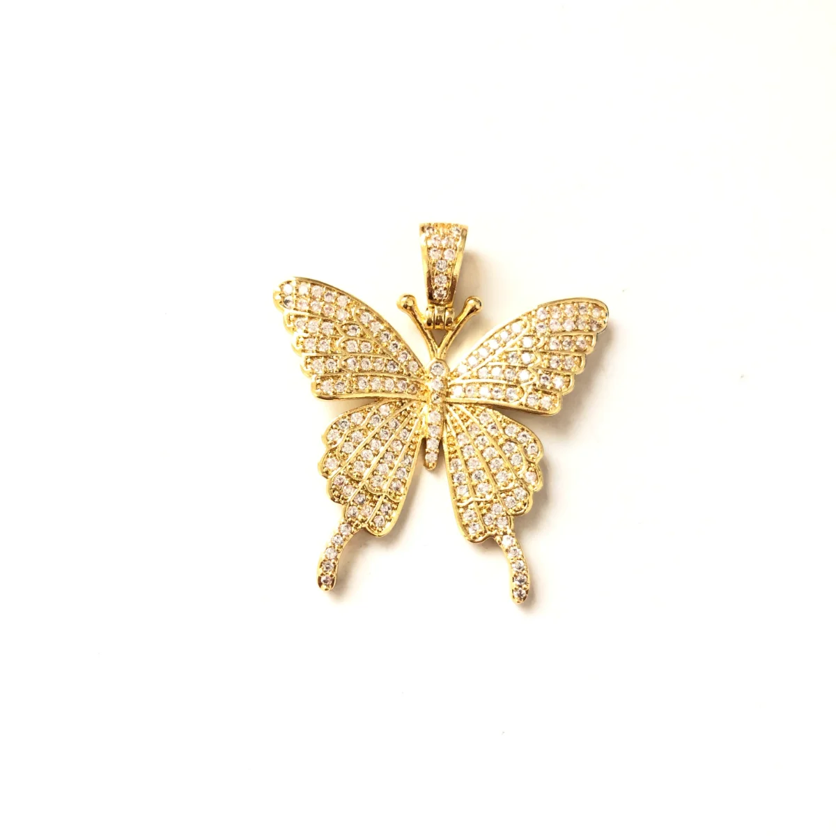 5pcs Butterfly Charms for Women Bracelet Making Bling Crystal Rhinestone Paved Pendants for Necklace Handcraft Jewelry Accessory