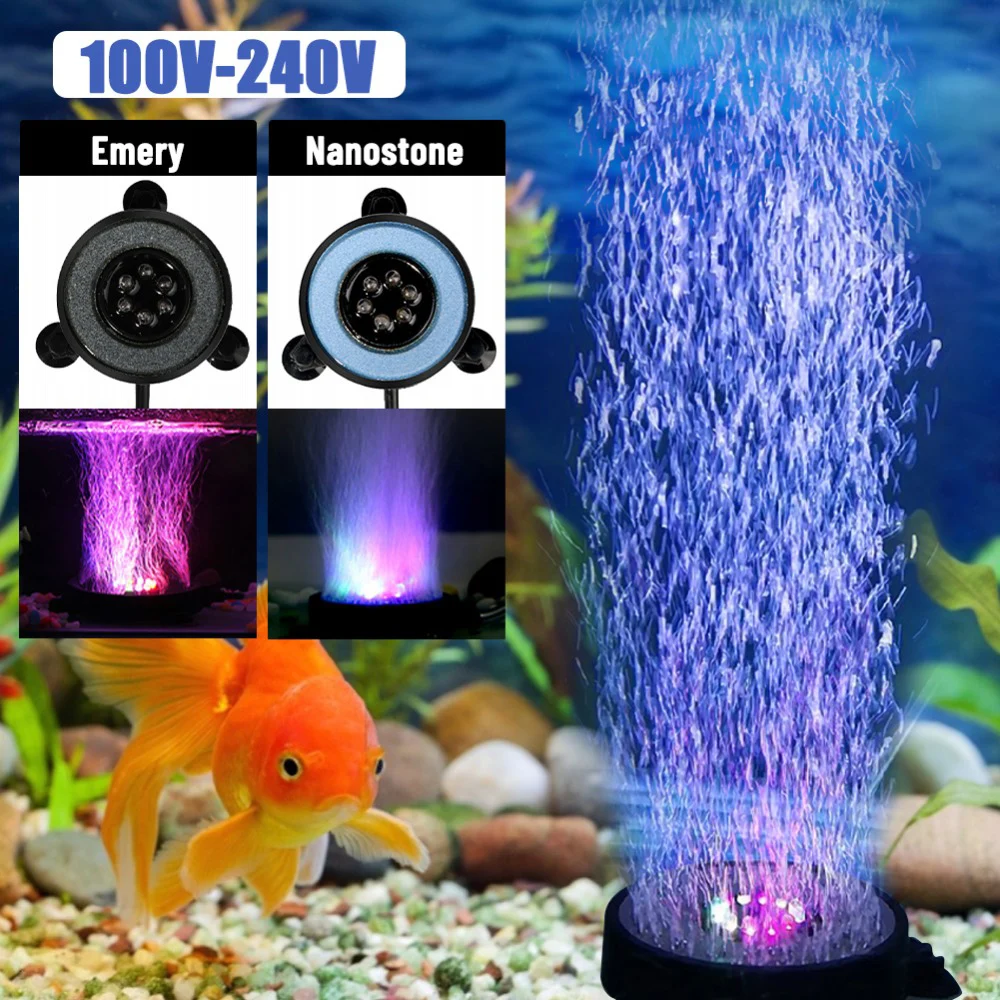 Underwater Aquarium Air Bubble Light Submersible Fish Tank Lights   Making Oxygen Discolor Fish Tanks and Aquariums Decorate