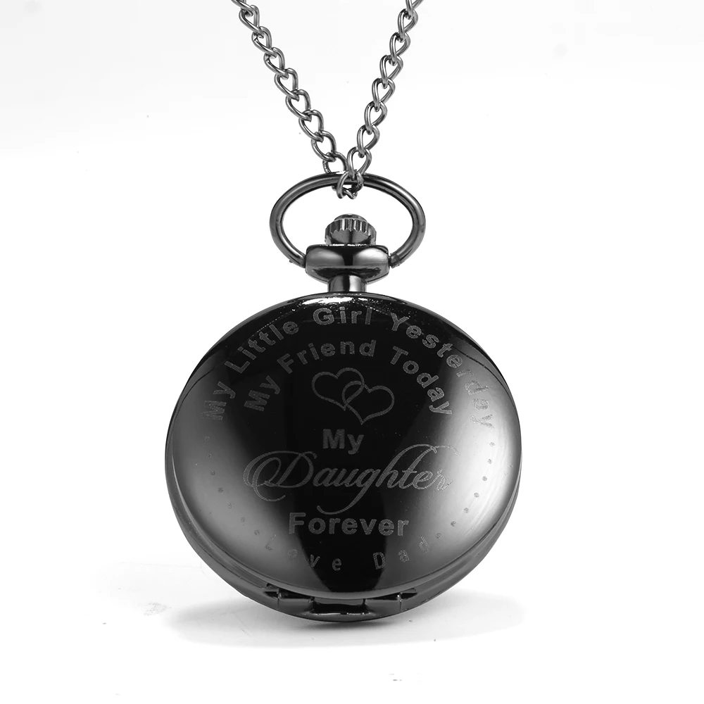 

8951 Large black glossy English lettering to send friends creative exquisite Roman exquisite gift pocket watch