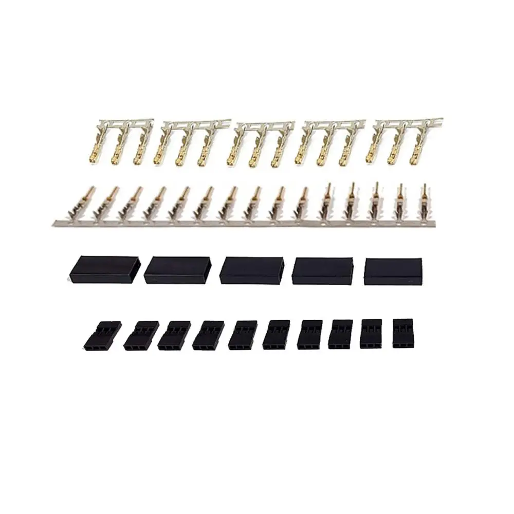 Conector de servoreceptor Jr Futaba, conector con bloqueo y terminales macho hembra chapados en oro, Kit de Pin de crimpado para batería RC, 5/10
