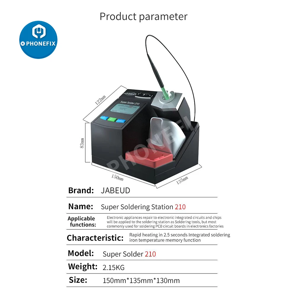 Jabe Super Solder 210 Intelligent Soldering Station with C210 Handle for PCB Micro-Soldering Phone For JBC C210 Welding Station