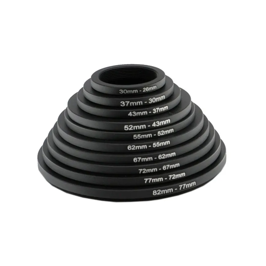 62-52 67-55 72-52 72-55 72-58 77-55 77-58 77-62 82-58 مللي متر حلقة من الألومنيوم معدن التنحي خواتم محول العدسة مجموعة فلاتر