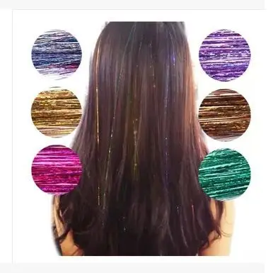 150 Strands of Colorful Tinsel Sparkle Hair Extensions, 100 cm in Length, Holographic Hair Accessories for Parties and Events