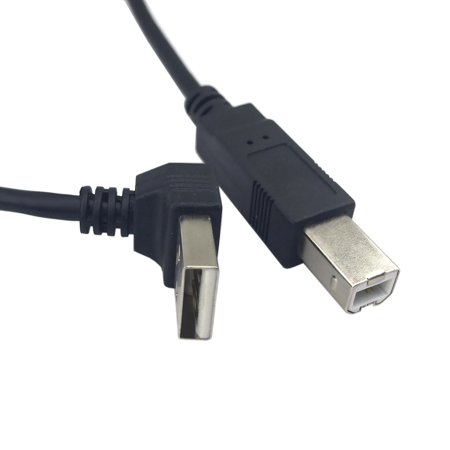 Down Angled 90 Degree USB 2.0 Male To B Type Male Cable For Printer Scanner Hard Disk 20cm