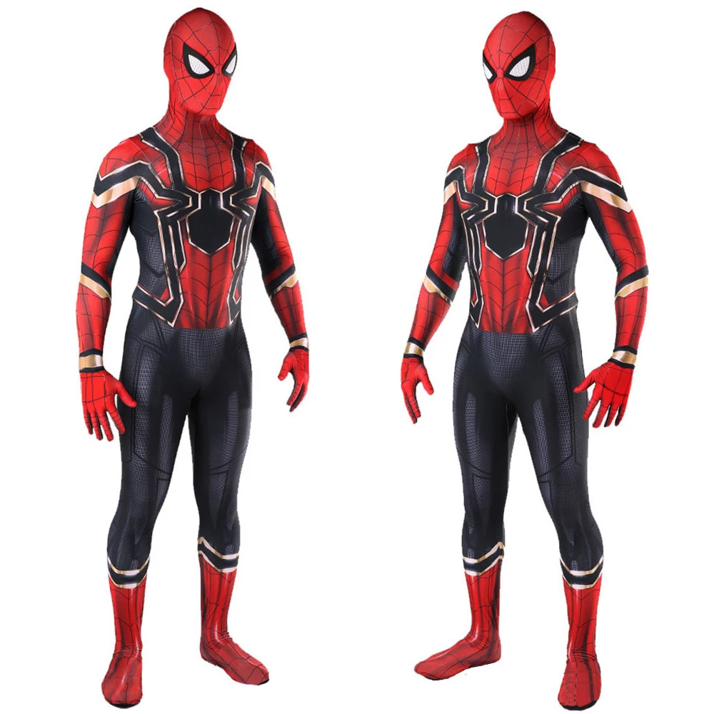 Iron Spiderman Costume Cosplay 3D Printed Spandex Home Coming Spidey Superhero Halloween Costume Jumpsuits Bodysuit Adult/Kids