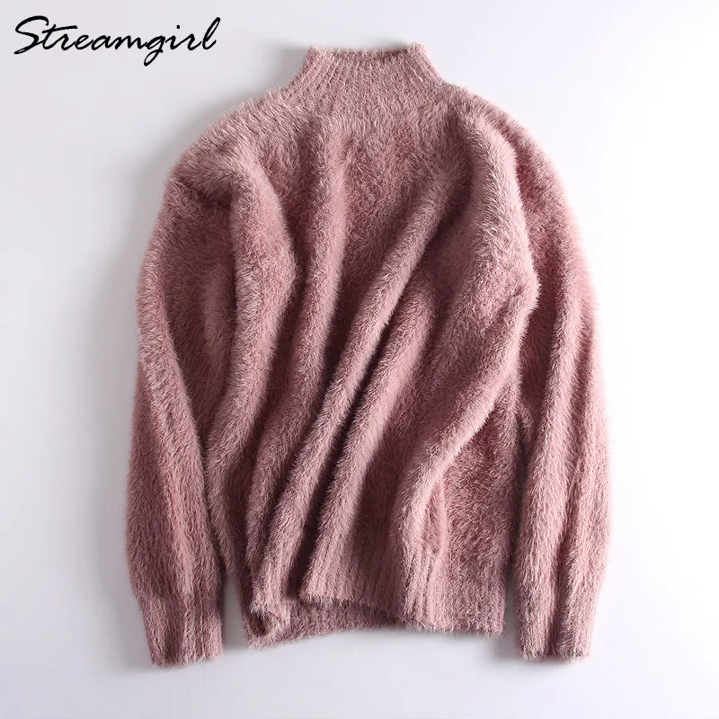 Thick Winter Sweater Women Warm White Turtleneck Fluffy Women\'s Jumper Winter Pull Sweaters For Women Knitted Sweater Woman 2021