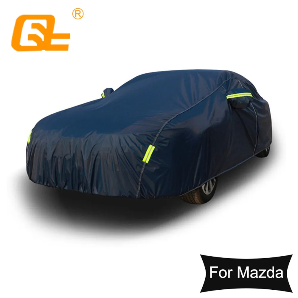 

210T Full Car Covers Universal Dark Blue Outdoor Snow Ice Dust Sun UV Shade Cover for Mazda 3 sedan CX-5 CX-9