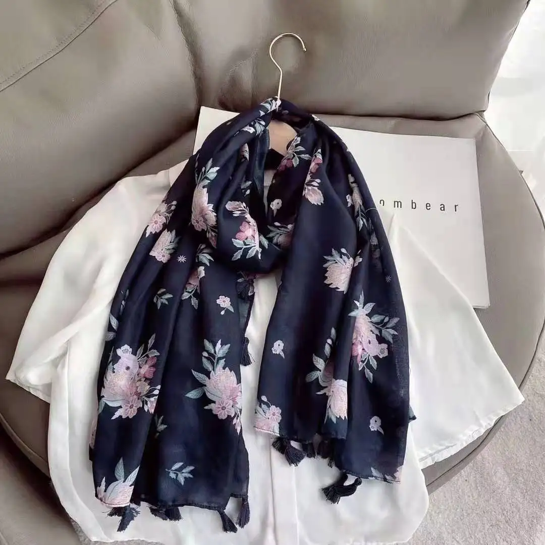 2021-new-spring-blossom-flower-print-tassel-scarf-shawls-long-floral-pattern-scarves-hijab