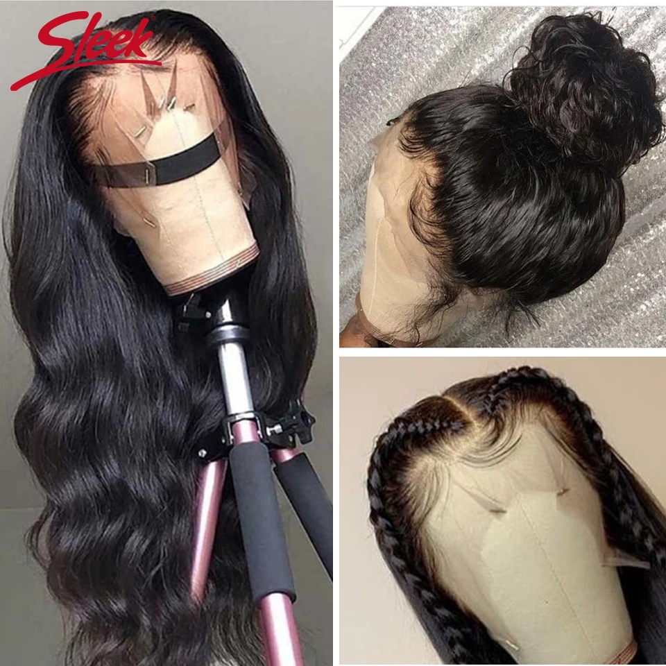 Sleek Brazilian Body Wave 4X4 Human Hair Wigs Pre Plucked 13x4 Lace Front Human Hair Wigs Remy 360 Lace Frontal Wigs For Women