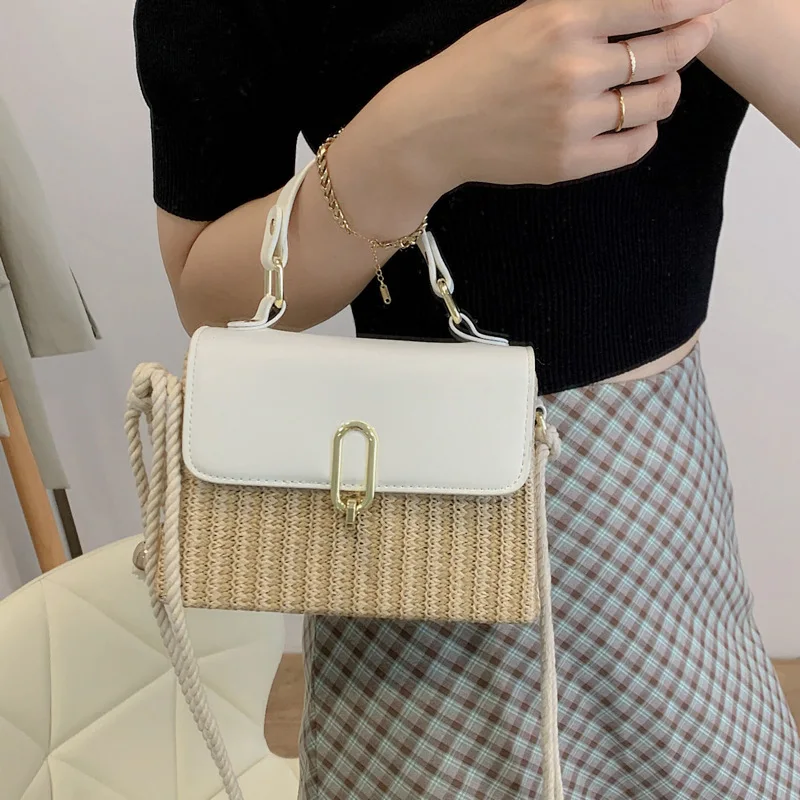 New Summer Straw Beach Weave Bag Women Crossbody Bags 2022 Fashion Handbag Ladies Messenger Bag Evening Clutches Female Purse