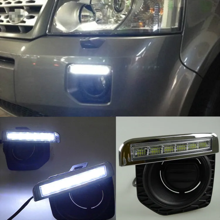 1 set For Land Rover Freelander 2 2012 2013 2014 DRL Daytime Running lights car LED with fog head lamp cover car-styling