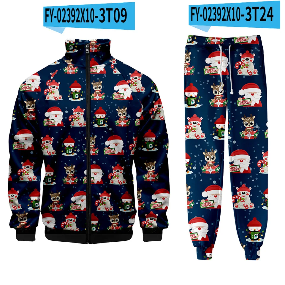 

Anime Christmas New Year Gift Holiday Winter Male Men's Jacket Oversized Sportswear Suit Trousers Fleece Men's Tracksuits 4XL