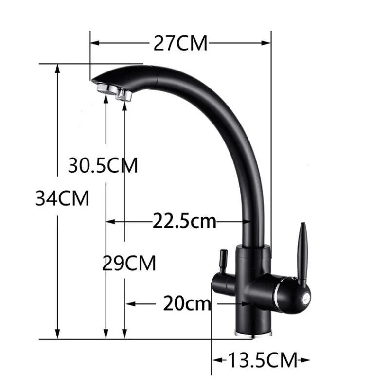 

Vidric Swivel Drinking Water Kitchen Faucets 360 Degree Rotation with Water Purification Features Double Handle Tri Flow 3 Way F