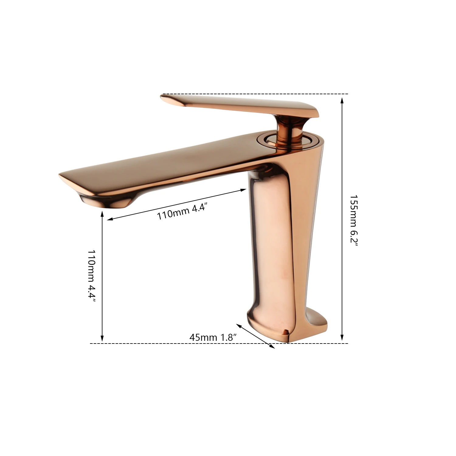 SINLAKU Pink Golden Bathroom Basin Faucet Solid Brass Rose Gold Plated Vanity Sink Mixer Tap Stream Spout Deck Mounted Faucet