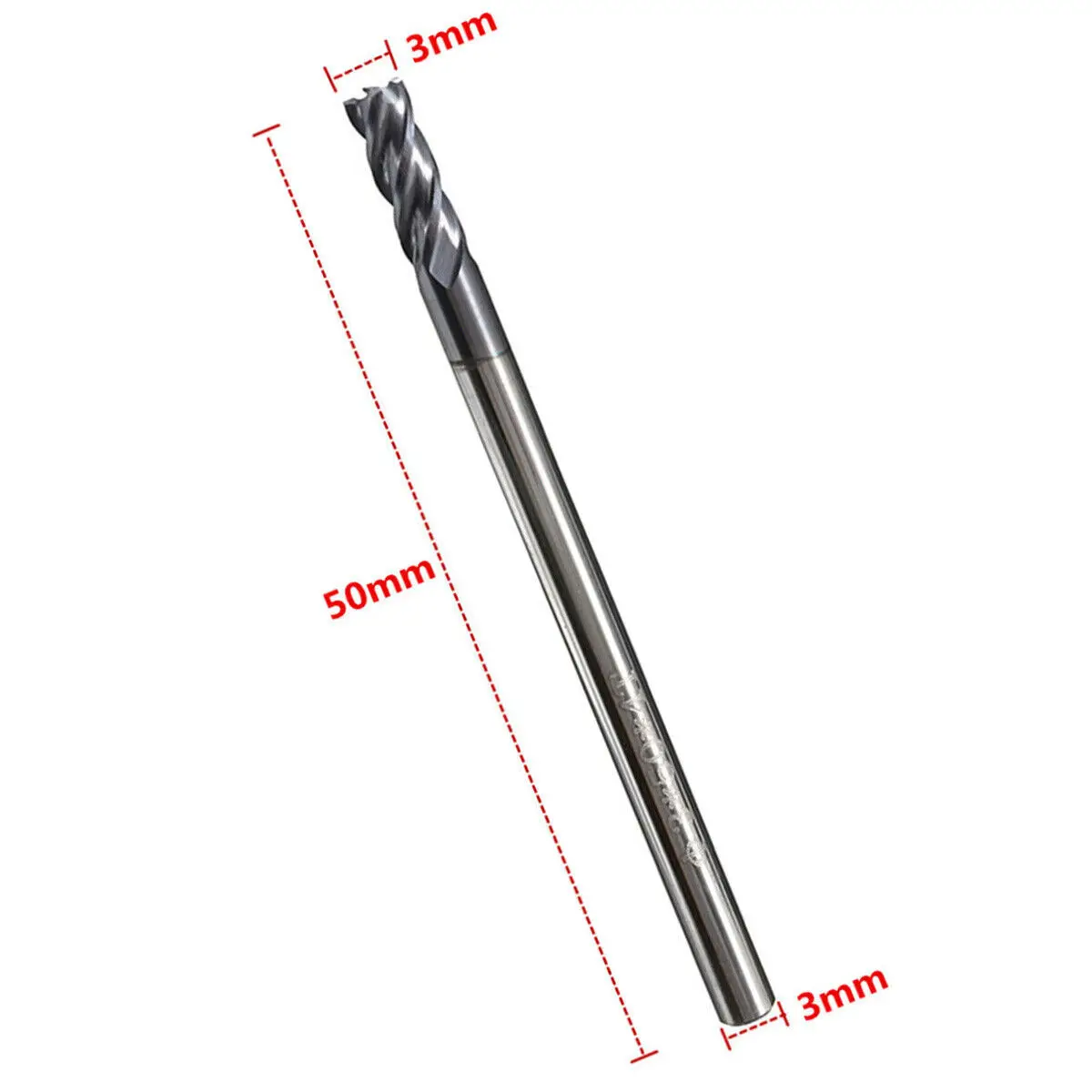 

2pcs/set End Mill Milling Cutter HRC51 3mm Shank Drill Bit CNC For Carbon Steel