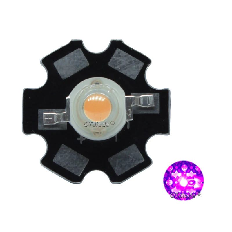 50pcs 1W 3W High Power LED Full Spectrum White Warm White Green Blue Deep Red 660nm Royal blue With 20mm White Black Star PCB image 3