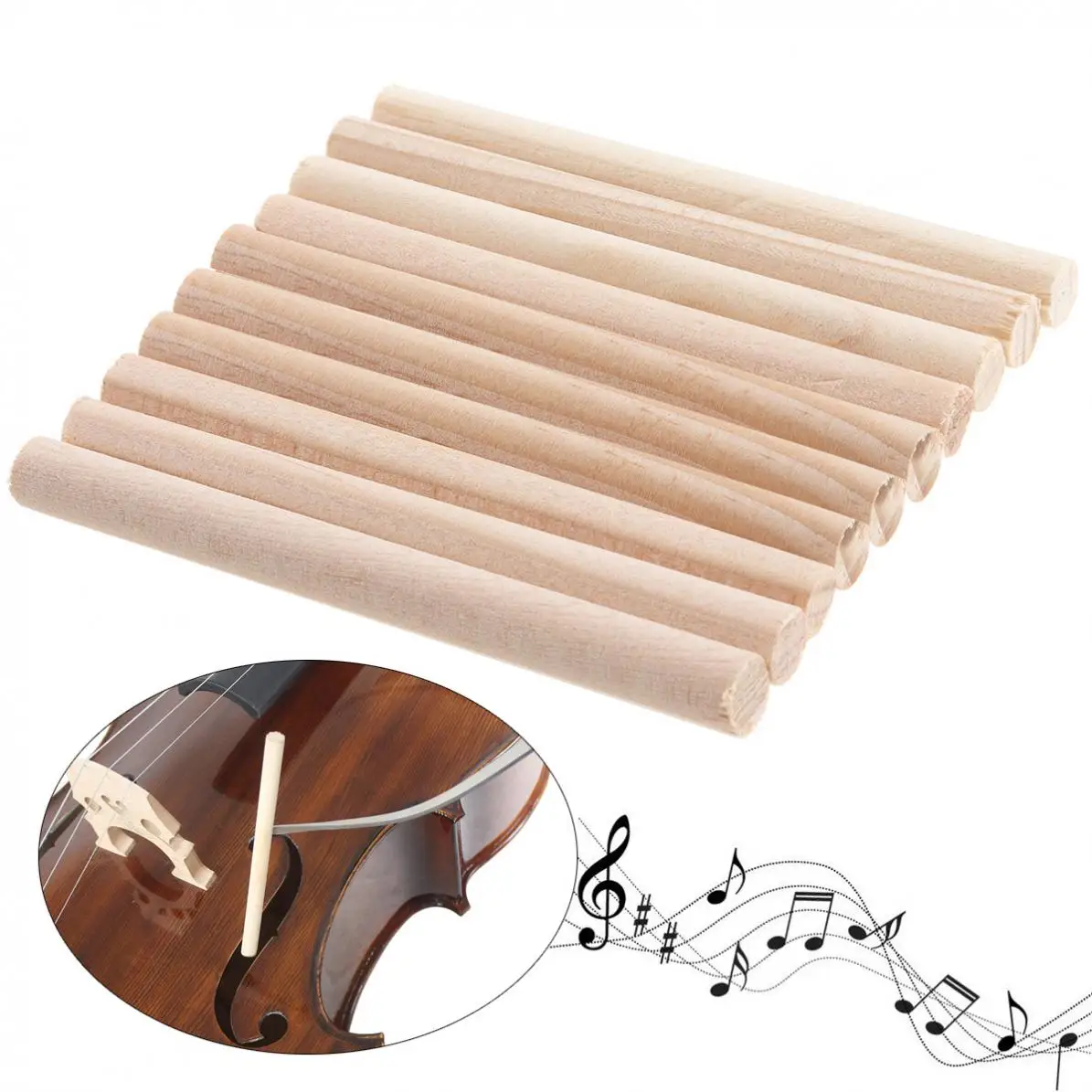 

10pcs Violin Sound Post Spruce Wood Fiddle Soundposts for 3/4 4/4 Violin Stringed Musical Instruments Accessories and Parts