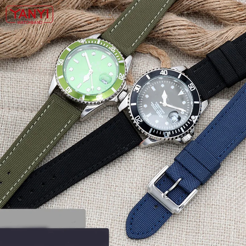 wholesale Nylon watchband for I-WC Seiko SKX007 wristband Durable Sport Padded Watch Strap comfortable Leather Lining Band