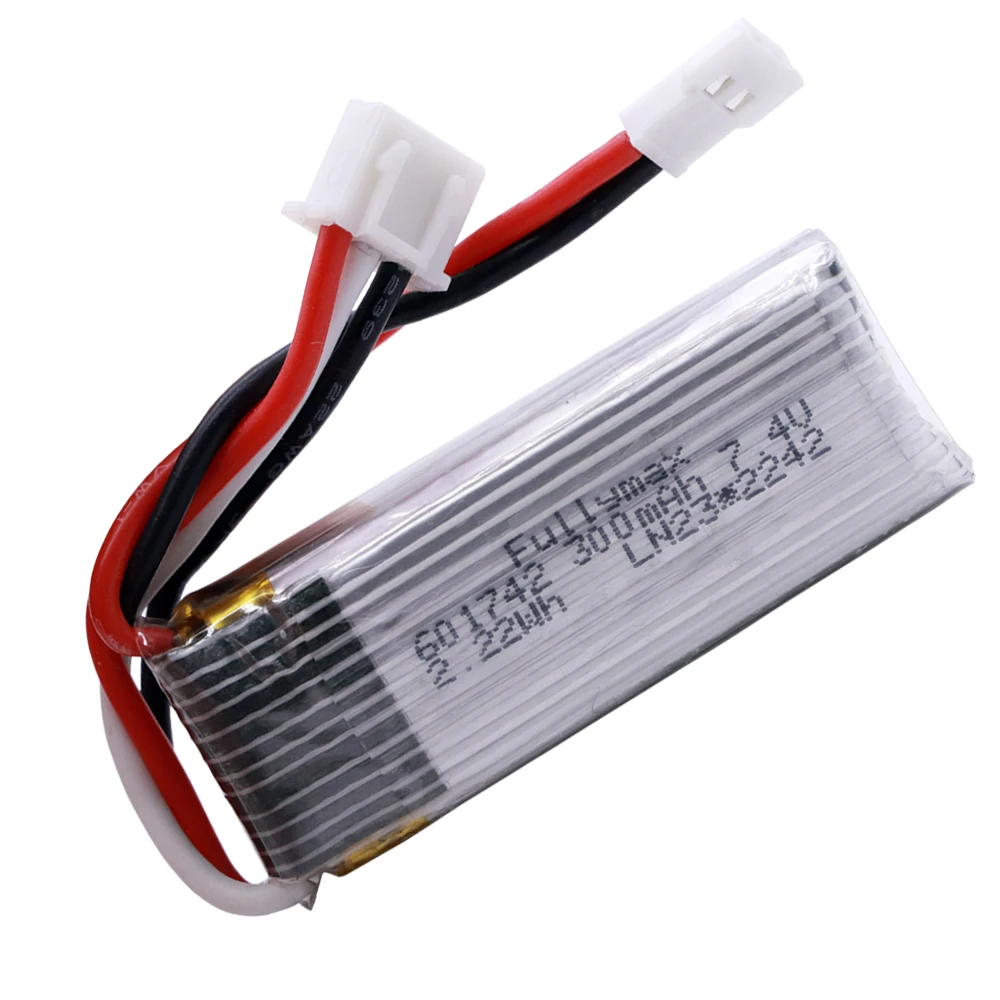 Batería de 7,4 V y 300mah con cable de carga para WLToys F959 XK DHC-2 A600 A700 A800 A430 RC Airplane RTF, piezas de repuesto 2s 7,4 v