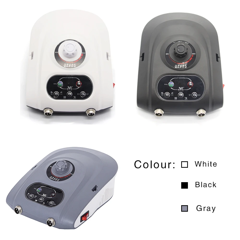 Máquina elétrica da broca do prego, joia sem escova, micromotor com Handpiece dobro, QZ60S, transporte livre, modelo novo, 50,000 rpm, 2020