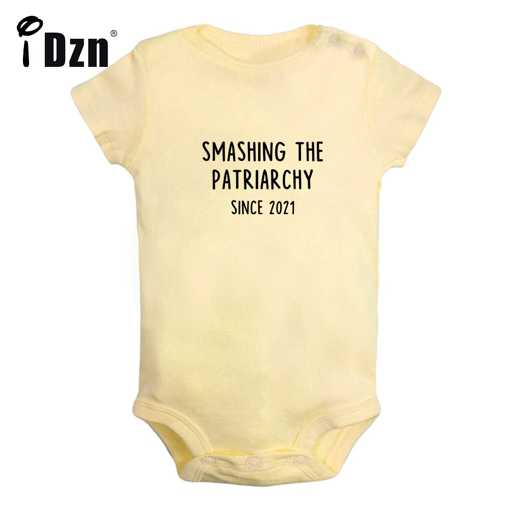 

Smashing The Patriarchy Since 2021 Cute Baby Bodysuit Funny Letter Printed Clothing Baby Boys Rompers Baby Girls Short Jumpsuit