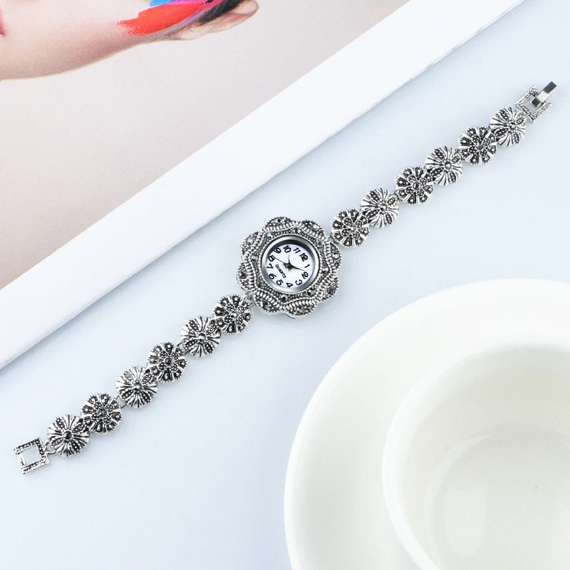 2022 Antique Silver Bracelet Women Watches Top Brand Luxury Casual Quartz Watch Women Clock Ladies WristWatch Relogio Feminino