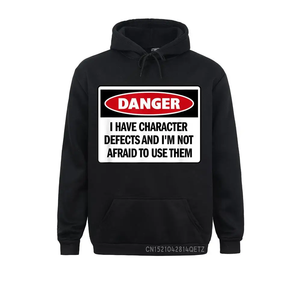 Funny AA 12 Step Chic 'I Have Character Defects And...' Hoodies Cute Printed On Long Sleeve Male Sweatshirts Hoods