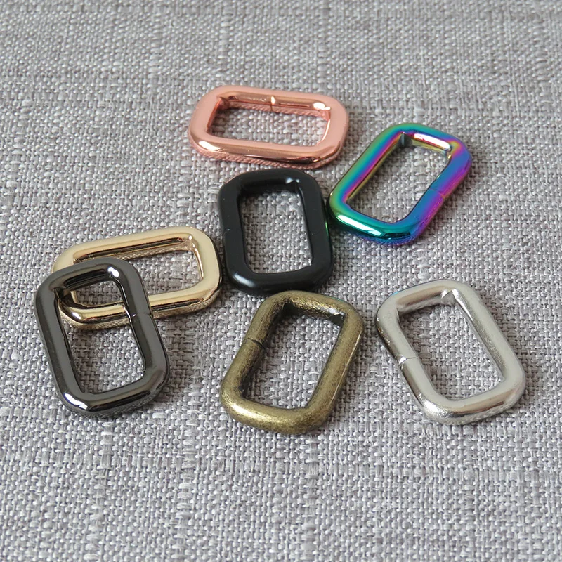 100pcs/Lot Wholesale Martingale Collar Metal Square Belt Buckle Loop For Bag Handbag Straps Clasp Dog Leash Rope Accessory