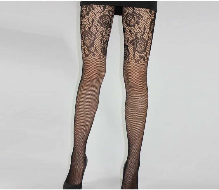 Fashion Womens Lady Girls Black Sexy Fishnet Pattern Jacquard Stockings Pantyhose Tights  skull Woman 1pcs dww39