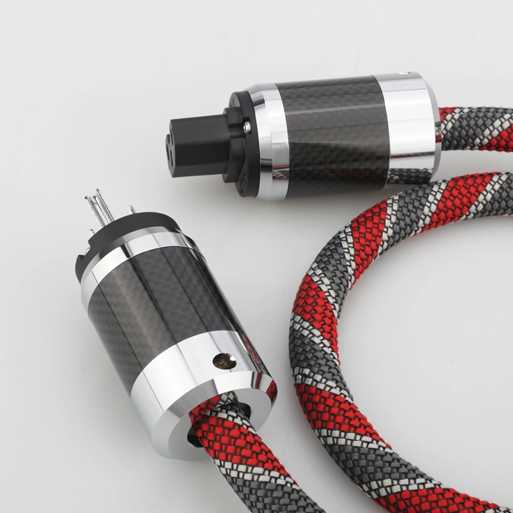 Audiocrast HIFI P107+DW38 US Mains Power Cable Schuko Power Leads High Quality Audiophile Cable for CD Tube Amplifier